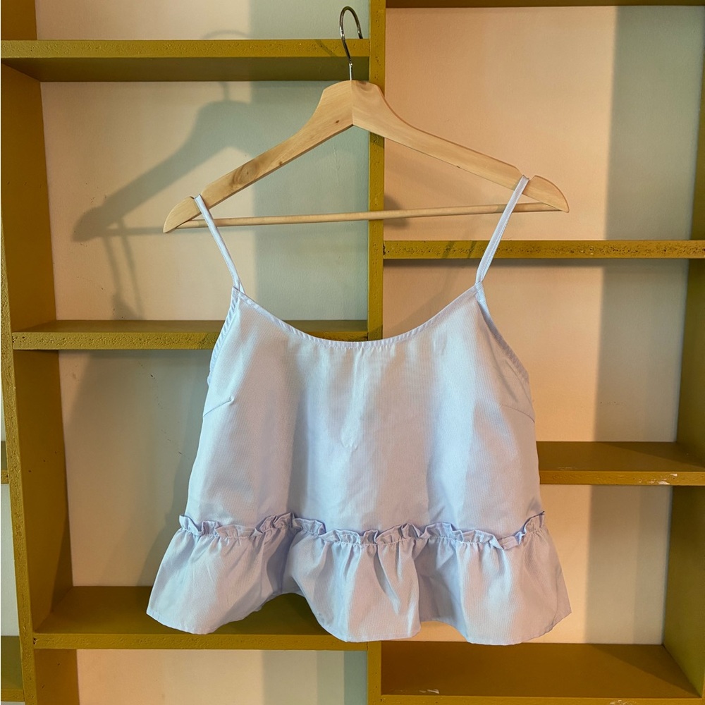 Vero Moda Blue striped Ruffle Hem Cami Sleep Top